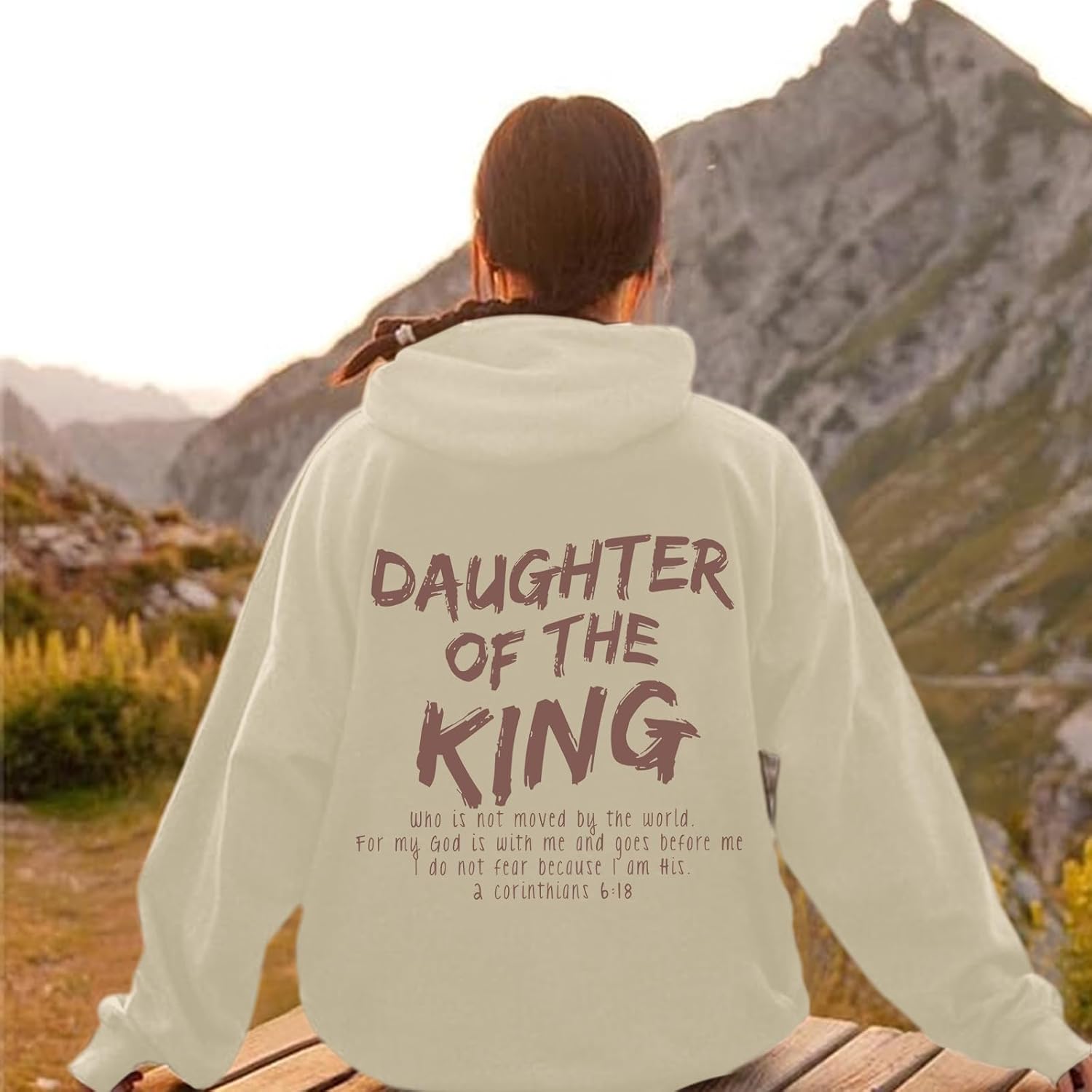 Daughter Of The King Hoodie For Women Christian Religious Hoodies Jesus Bible Verse Inspirational Hooded Sweatshirts - Image 2