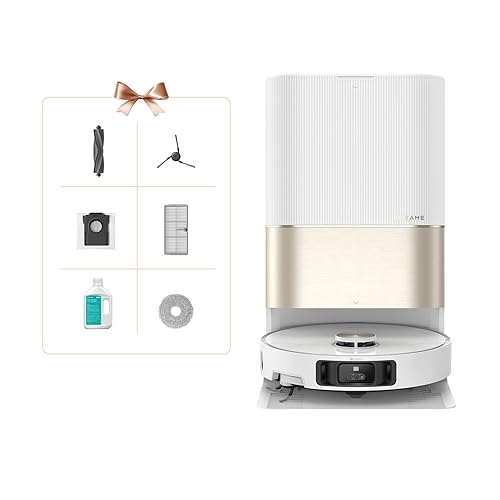 DREAME X40 Ultra Complete Robot aspirapolvere scopa rimovibile e sollevabile, pulizia approfondita con spazzola laterale, aspirazione da 12.000 Pa, pulizia automatica dello straccio e dell'asse 70 ℃ - X40 Ultra Complete