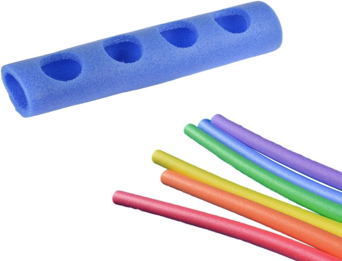 Foam Pool Noodle Connector,0-7 Holed Foam Water Raft Stick, Versatile Swimming Stick Holed Connector, for Backyard Home Family Youth Teens Friends Boys Girls (4Holes)