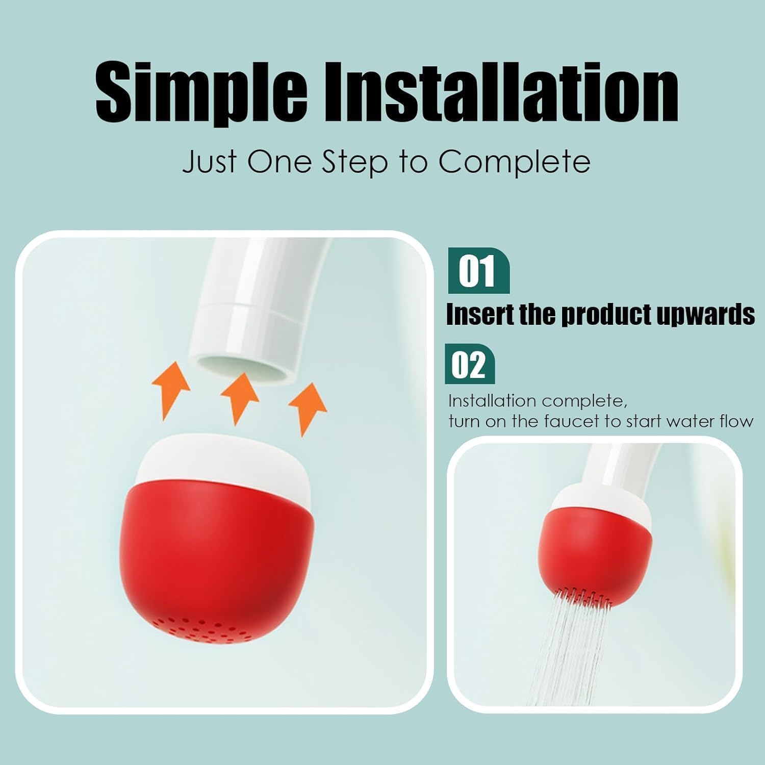 6-Layer Deep Purification Faucet Filter Mushroom-Head Faucet Filter Faucet-Mounted Tap Filter Water Purifier Replacements for Home Bathroom Removes — view 5