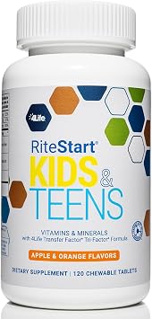 4Life - RiteStart Kids and Teens - Multivitamin Supplement with Vitamins, Minerals, Choline, Supports Immune Energy Growth Brain Health - 120 Tablets