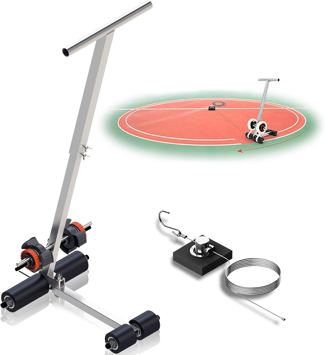 Court Line Tape Machine Floor Marking Machine Basketball Court Tape Machine, Height 21.6-31.5 inches for Driveway, Asphalt or Concrete You Can Draw The Lines and Circles You Want (Basic)