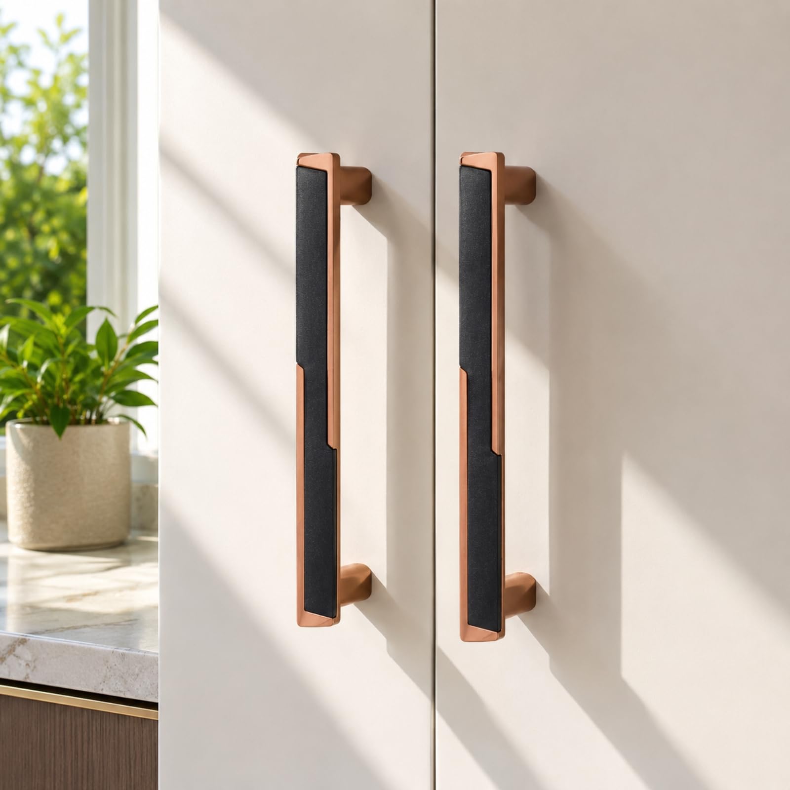 Atom 7.3 Inches Cabinet Door Handle | for Office Drawer Cupboard Almirah Kitchen Wardrobe Doors Pull Handles | Copper Black Finish (Set of 2, CH-243)-image-42