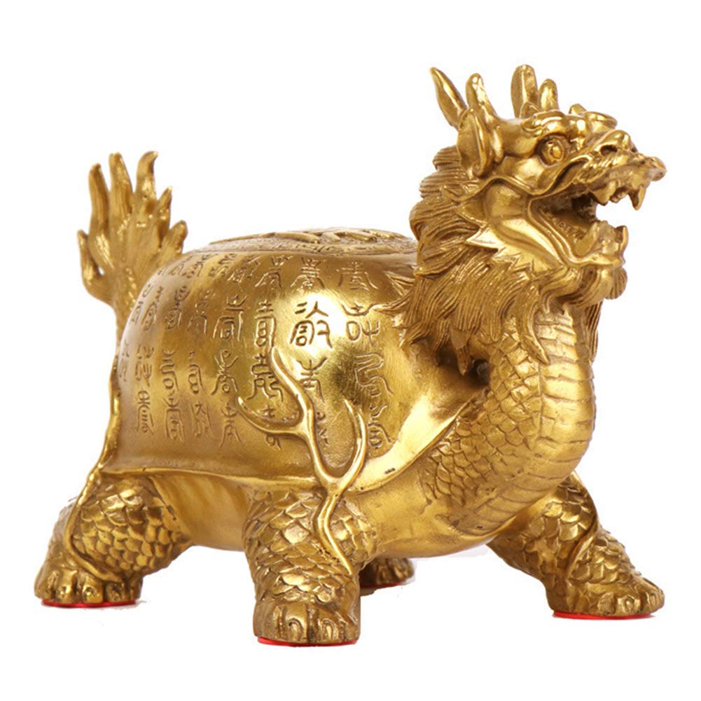 YNIYUJKL Feng Shui Ornaments Brass Statue Luck Longevity Turtle Figurines Sculpture Ornament Home Prosperity Wealth Decoration Gift