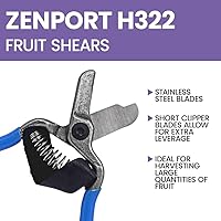 Vista 4 de Zenport H322 Tijeras de frutas/cortadoras de cítricos de limón con correa, acero inoxidable forjado, 5.5 pulgadas de largo