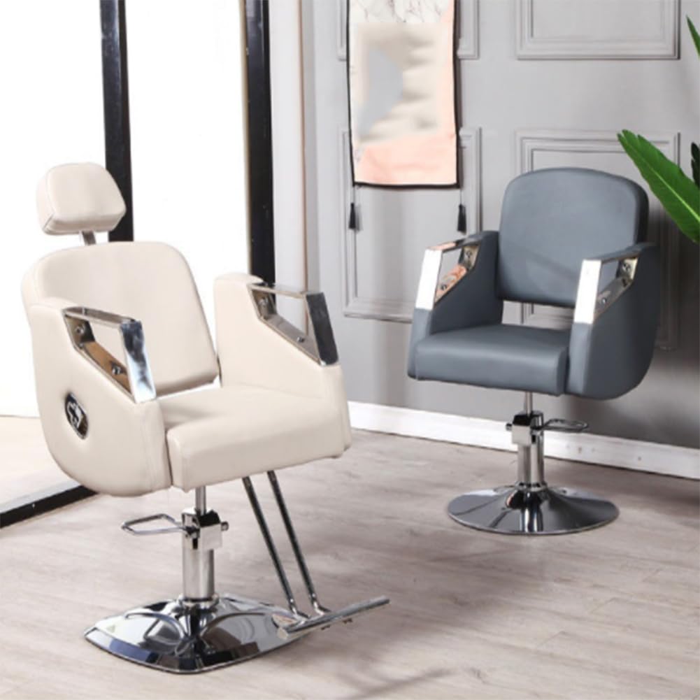 IBOWZ Silla de peluquería Silla De Peluquería De Salón, Silla De Peluquería Giratoria De 360 Grados, Silla De Peluquería De Afeitado Hidráulica De Cuero para SPA De Belleza, Tatuaje Y Barbería,Negro