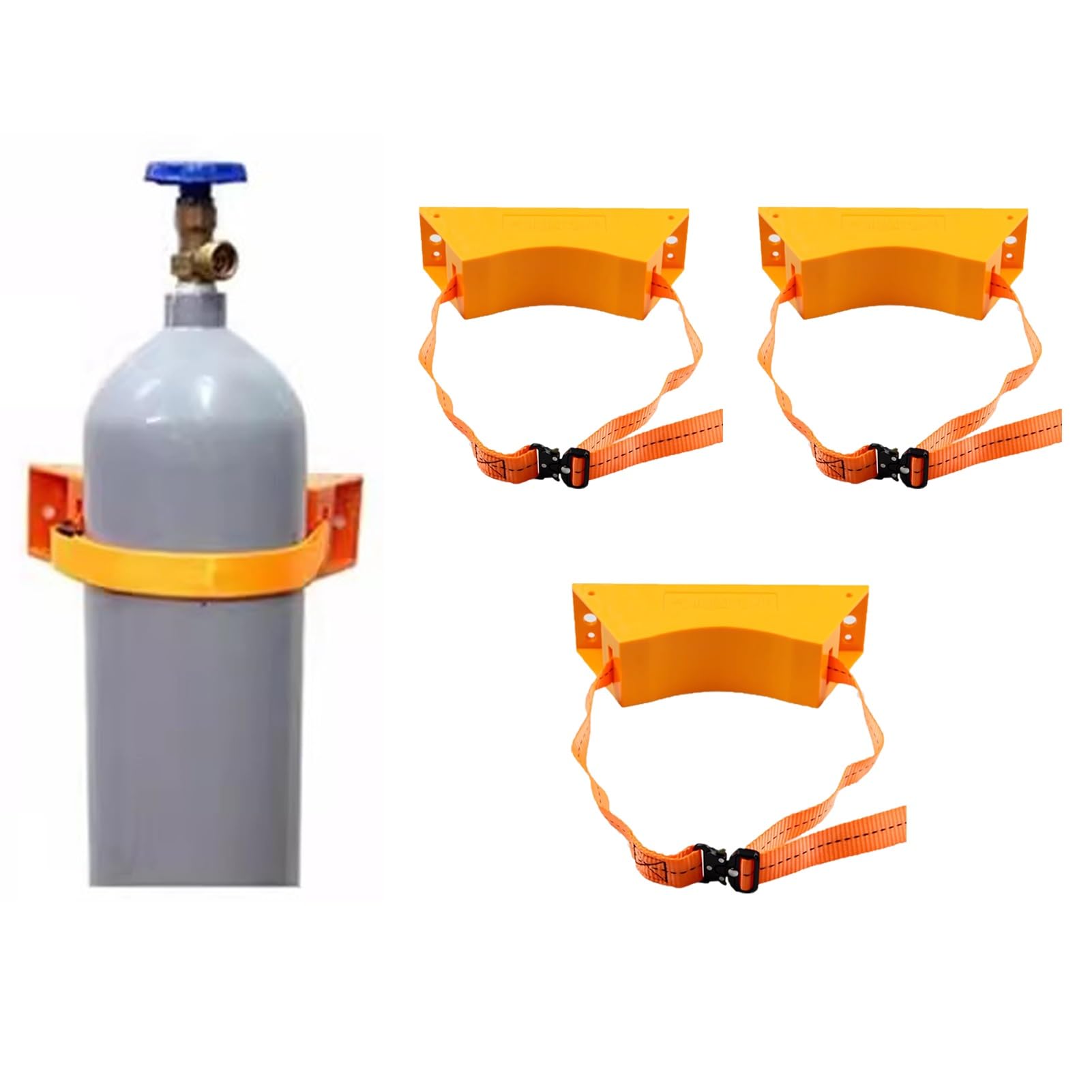Generico Wózek na butle z wysokimi stalowymi kołami, aluminiowy wózek na butle do użytku wewnątrz i na zewnątrz, uchwyt na butle z tlenem ściennym, regulowany uchwyt ze śrubami, Cate