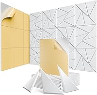 Vista 58 de Paquete de 12 paneles acústicos con autoadhesivos, paneles de espuma a prueba de sonido de 12 x 12 x 0.4 pulgadas, paneles de sonido de alta
