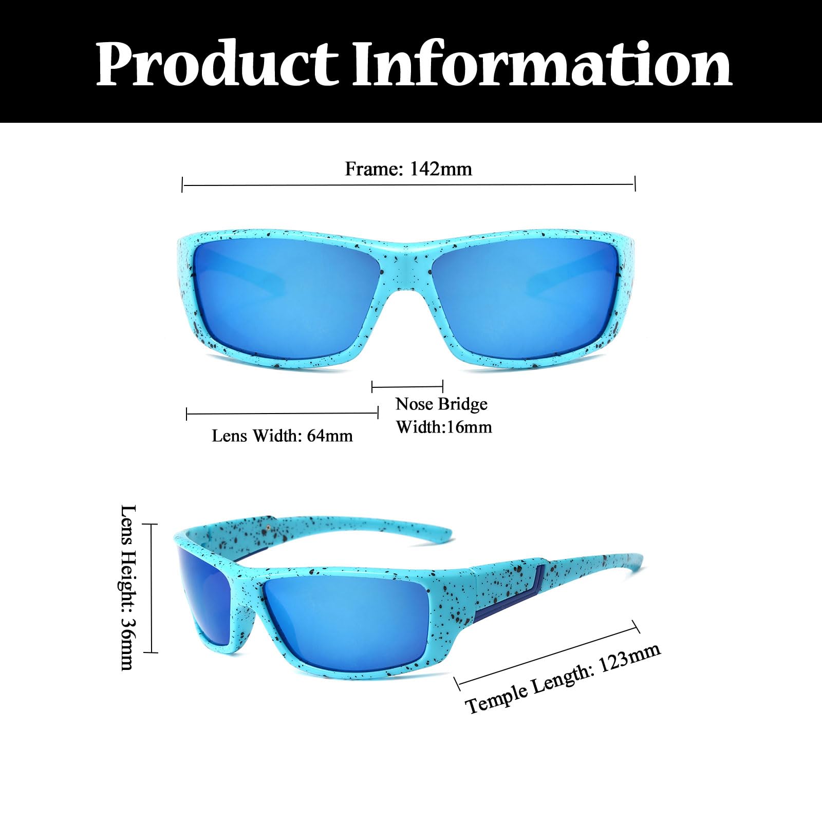LJCZKA Polarised Sport Sunglasses for Men Women Wrap Around Sport Glasses UV400 Protection Eyewear for Cycling Fishing Running - Image 3