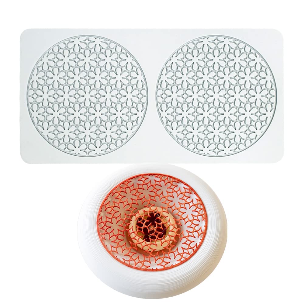 Hollow Leaf Silicone Mold Chocolate Candy 3D Hollow Leaf Candy Mold Food Cooking Meals Decorations Fondant Mold Polymer Clay Molds (Flower Net P_10.4x5.32x0.12inch)