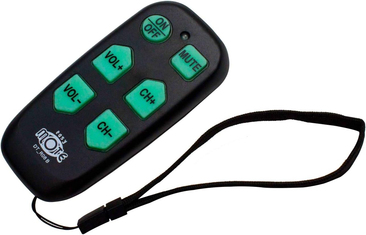 Universal Big Button TV Remote - EasyMote | DT-R08B. Backlit, Easy Use, Smart, Learning Television & Cable Box Controller, Perfect for Assisted Living Elderly Care. White TV Remote Control…