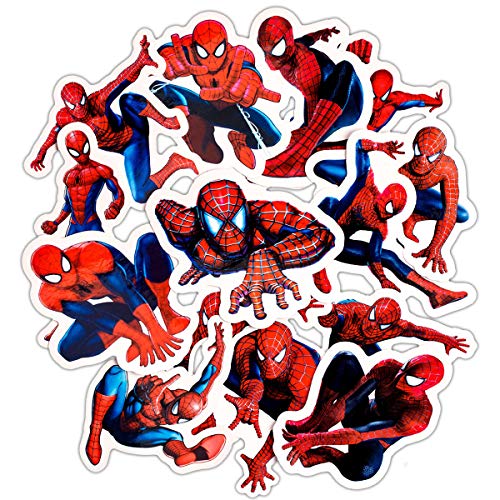 32 pièces Autocollants Spiderman Enfants Autocollants pour ordinateur portable, voitures, moto, Skateboard bagages