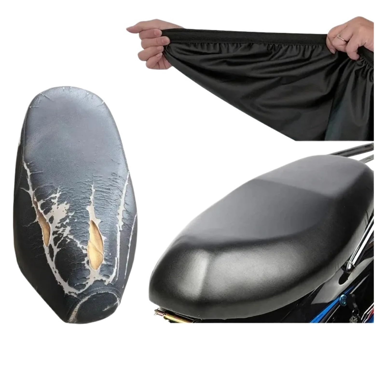 Coprisedili per moto Coprisedile in pelle PU per tutte le stagioni - Protezione impermeabile per moto e protezione per cuscino per scooter