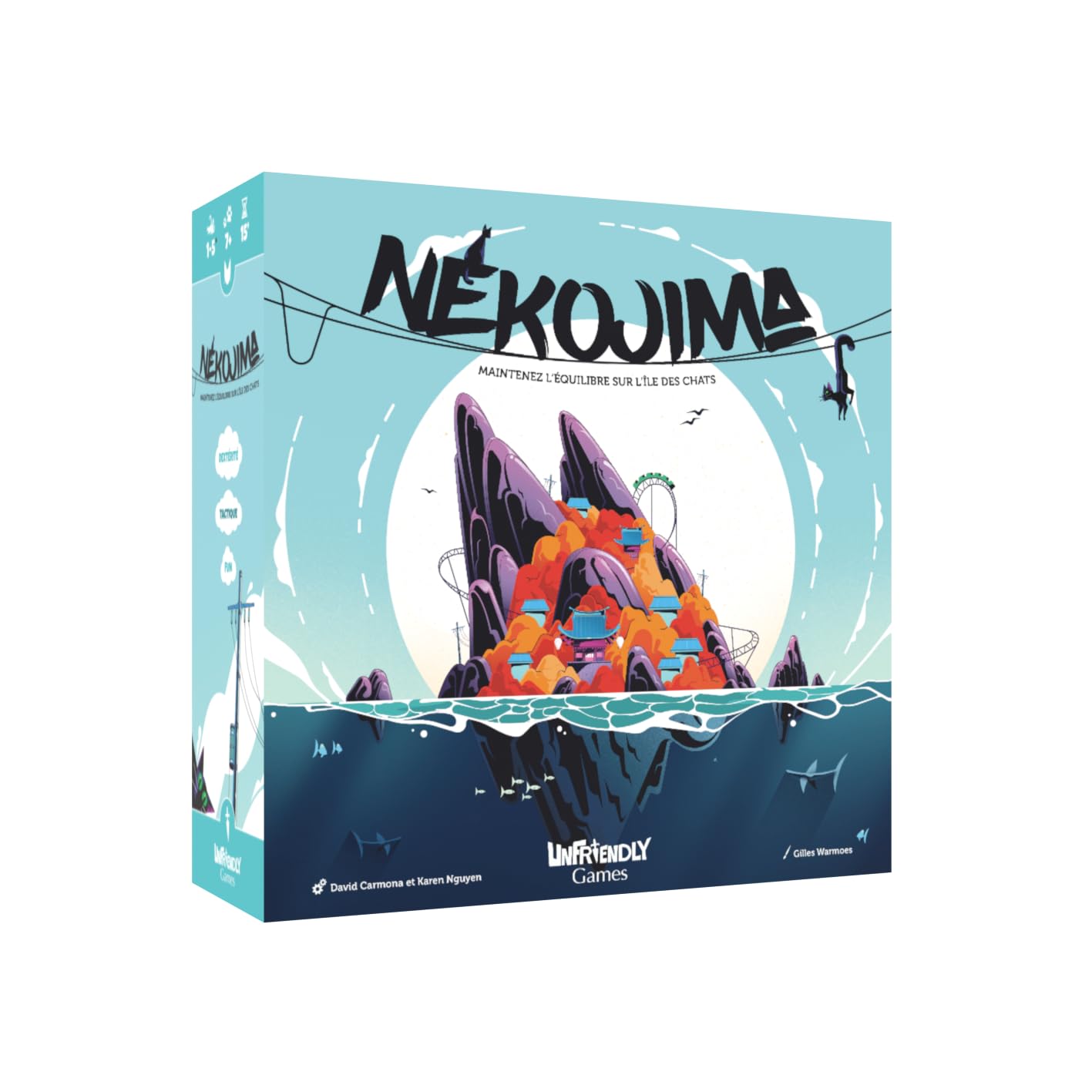 NEKOJIMA - Gioco di abilità - destrezza e abilità - dai 7 anni - da 1 a 5 giocatori - ideale tra amici e famiglie, in legno, ottimo regalo - atmosfera garantita