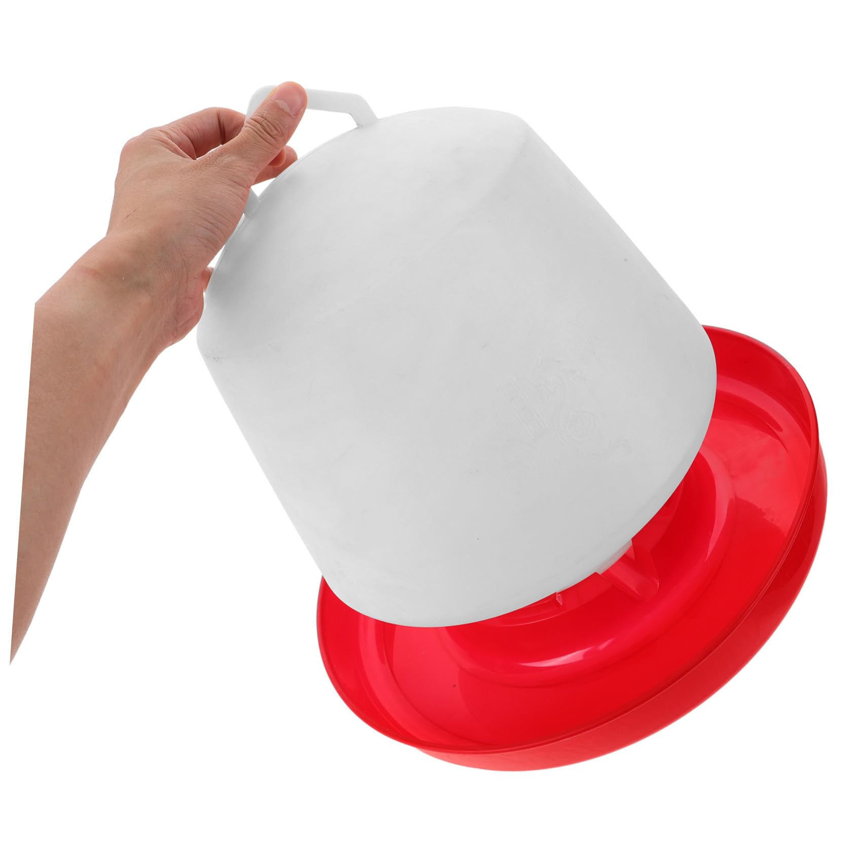 VICASKY Mangiatoia per Pollame in Plastica Bianca Protezione Solare e Resistente alle Cadute, Design Creativo a Forma di Vasca per Uso Outdoor