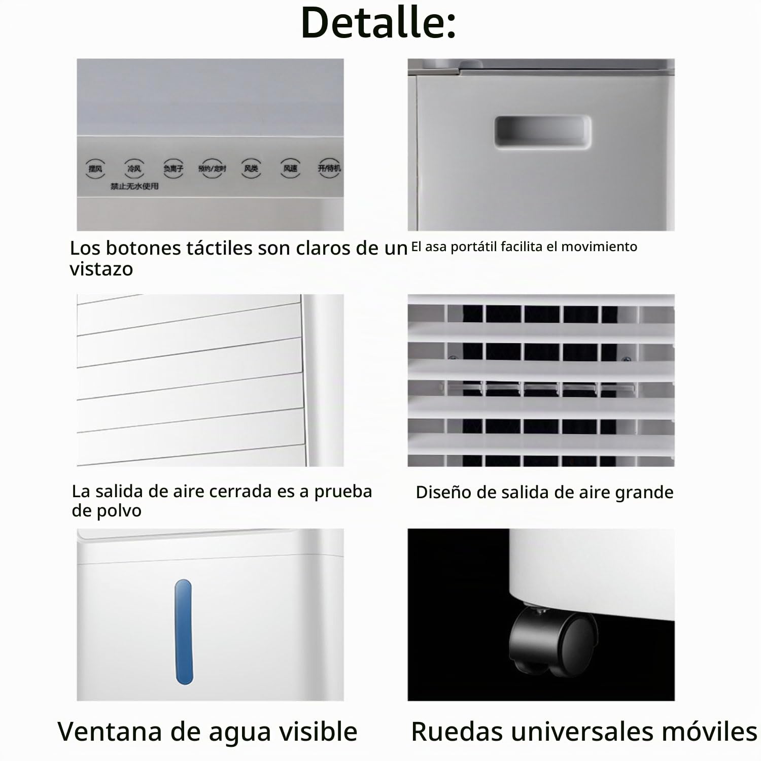Aire Acondicionado Portatil Aire Acondicionado Móvil Silencioso Portátil Enfriador De Aire 3 En1,3 Velocidades Oscilación 60° Adecuado Ventilador de Enfriamiento para Dormitorio Oficina Camping