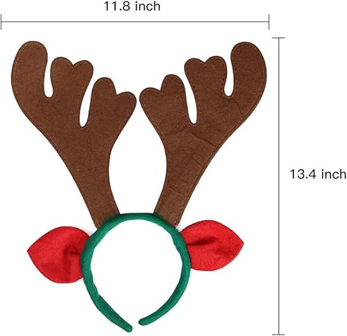 Miniatura 3 de Max Fun 16 diademas de cuernos de reno de Navidad, diademas de cuernos de ciervo para Navidad, vacaciones, cabina de fotos, recuerdos de fiesta para