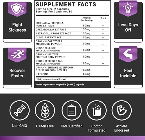 Miniatura 2 de BIO-Essentials, resistente, apoyo natural del sistema inmunológico, Dr. formulado para mejorar tus defensas, con mezcla de hongos orgánicos,