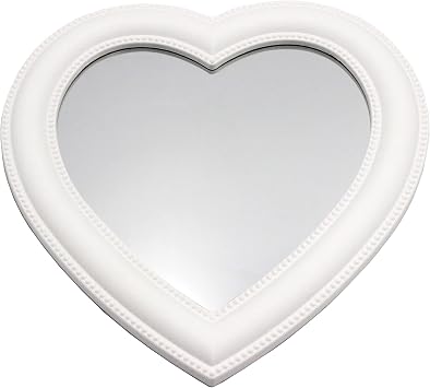 Eaoundm 27 x 27 cm Heart Makeup Mirror - Wall & Desktop MirrorWhite