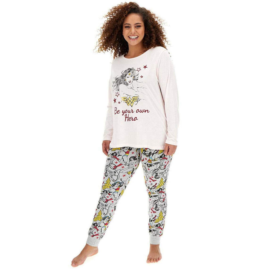 UC Womens Ex High Street Brand Cotton Rich Summer Pyjamas Ladies Character Loungewear PJs (12-14) White