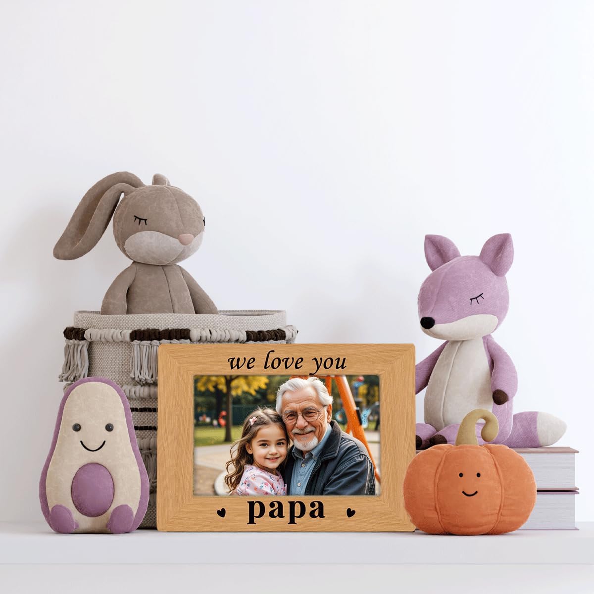Papa Gift, Papa Photo Fame Gift for Grandpa, Papa Birthday Christmas Thanksgiving Gift, Photo Gifts Wooden Picture Frame, We Love You Papa Photo Frame Decor, To Assemble 4 * 6 Inches Photo