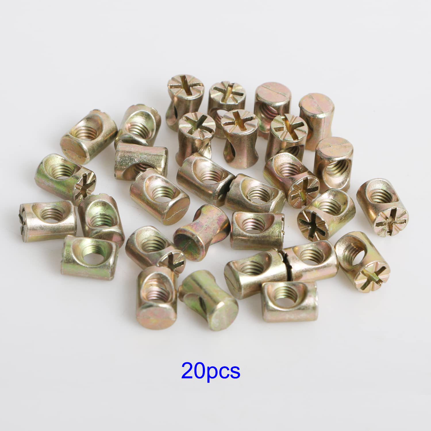 M6 X 17mm Barrel Nut Barrel Nut For Beds Slotted Nuts Crib Cross Dowels Hardware The Zinc Alloy 20 Pcs M8 Barrel Nut - View #8