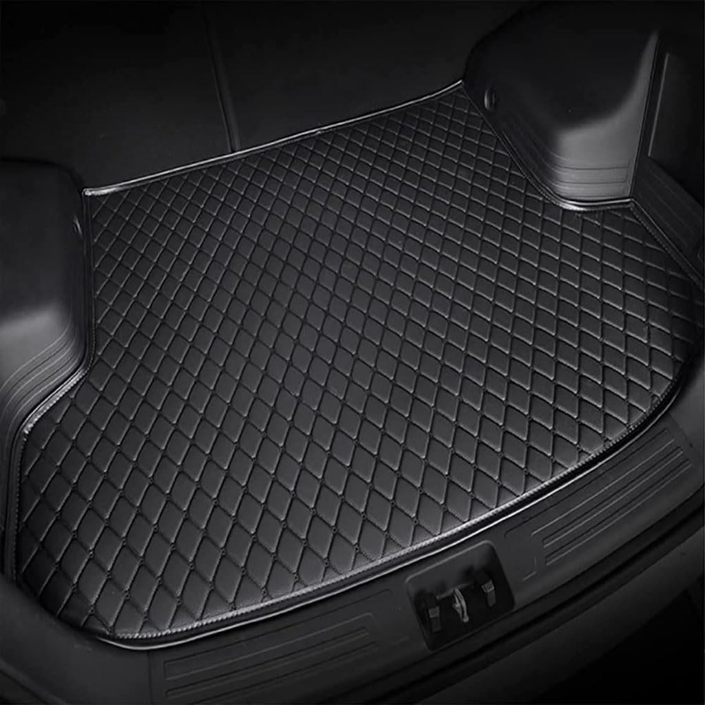Car Leather Boot Liner Mat for Passat CC Coupe 2008 2009 2010 2011 2012 2013 2014 2015 2016, Rear Trunk Waterproof Wear-Resistant Mats Protector Interior Accessories,A-Black