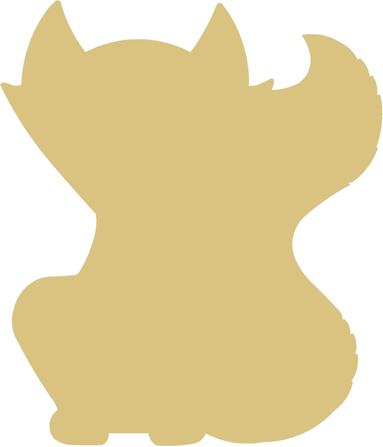 Fox Cutout Unfinished Wood Wolf Coyote Bushy Tail Forest Animal Zoo MDF Shape Canvas Style 3