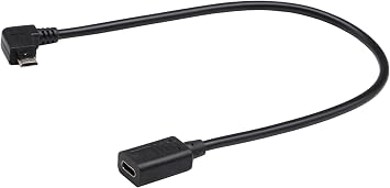 zdyCGTime(30cm Micro USB 2.0 to USB C Cable, Left Bend 90 Degree Micro USB Male to USB Type C Female Extension Cable Data Sync and Charging Cable for Phones, Computers(90 Degree Micro USB)