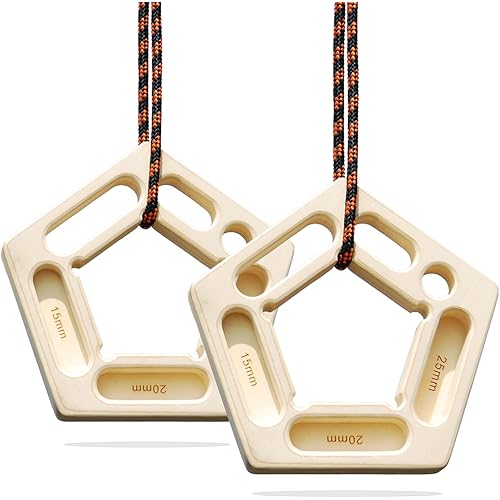 Portable Hangboard Rock Climbing, 2 Pack Lightweight Wooden Climbing Fingerboard for Bouldering, Finger Strength, Arm Workout and Pull-up Training