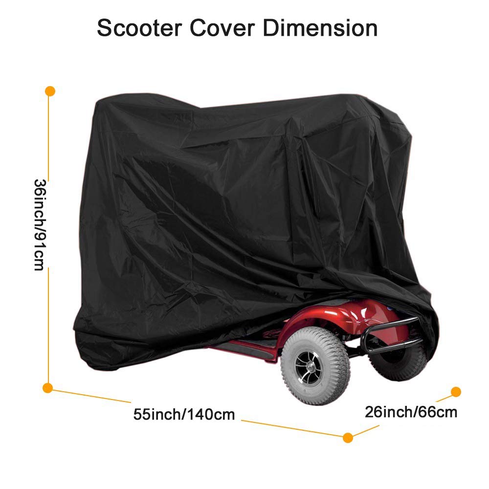 Mobility Scooter Cover With Storage Bag, 190D Oxford Waterproof Anti Uv