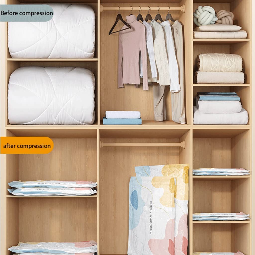 Bolsas de ahorro de espacio Bolsas de sellado al vacío para almacenamiento de ropa con bomba eléctrica Bolsa de compresión al vacío Reutilizable 80% más bolsas de almacenamiento (paquete de 8 ext