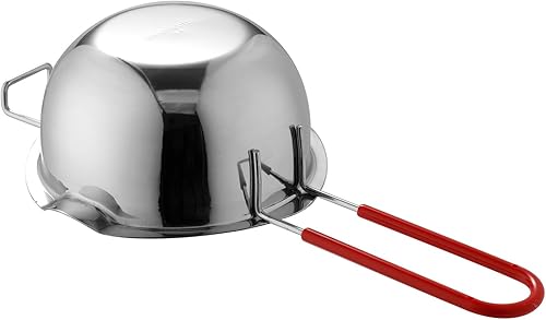 Miniatura 3 de Olla universal de acero inoxidable 18/8, inserto de doble caldera, boquillas dobles, mango resistente al calor, fondo plano, mantequilla derretida,