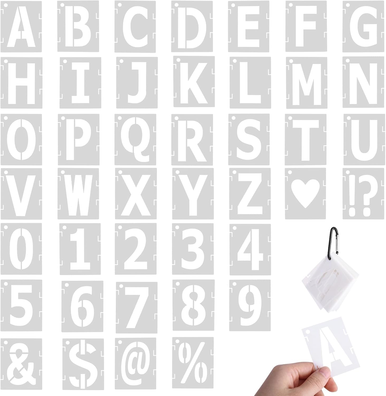 Sibba 42 Pcs Letter Stencils Symbol Numbers Craft Stencils 2 Inch