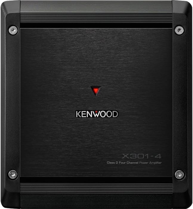 Kenwood X301-4 Class D 4-Channel Power Amplifier with 2 Ohm Load Stability Black