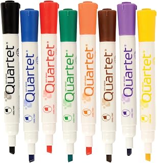 Quartet Dry Erase Markers, Chisel Point, Low Odor, Assorted Colors, 8-Pack (79908A)