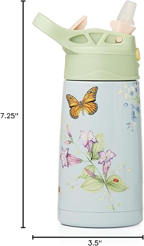Miniatura 9 de Lenox 895741 Butterfly Meadow - Botella de agua para niños de acero inoxidable azul claro