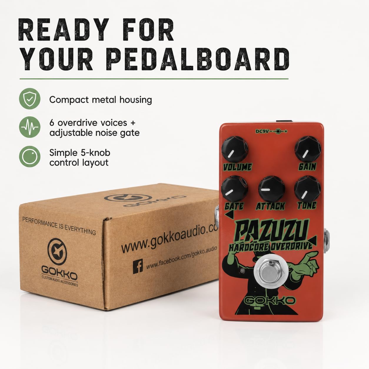 Amazon.com: GOKKO PAZUZU OVERDRIVE GK-62 - Multi-Tone Overdrive