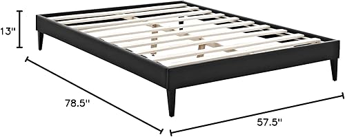 Miniatura 27 de Modway Sharon - Marco de cama de tela individual con patas cónicas cuadradas, color gris Gris,Celeste,Vinilo