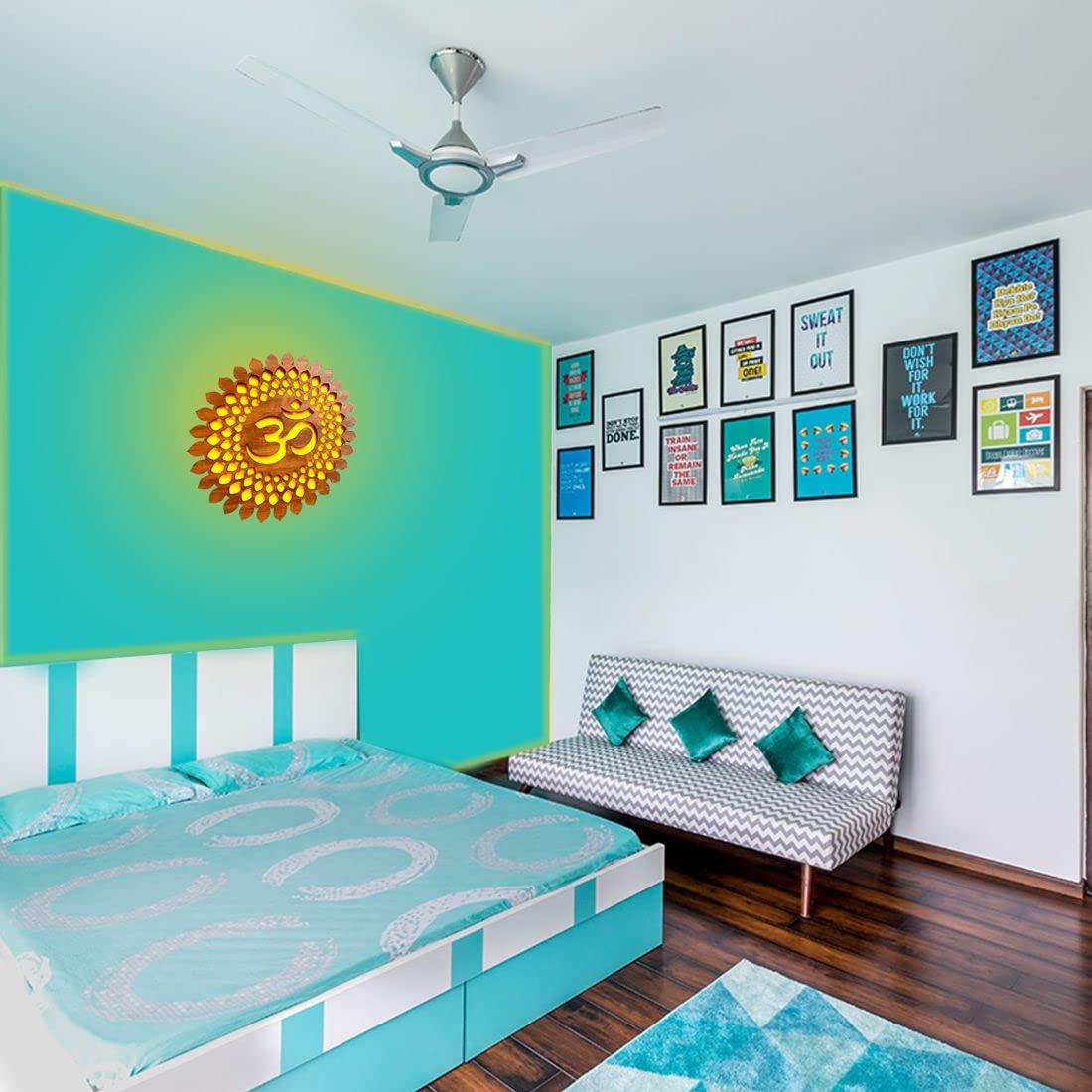 Biswas Brother OM Mandala Wall Back lid LED Light Wall Décor A well-designed home should tell a story (12X12 Inch) 1