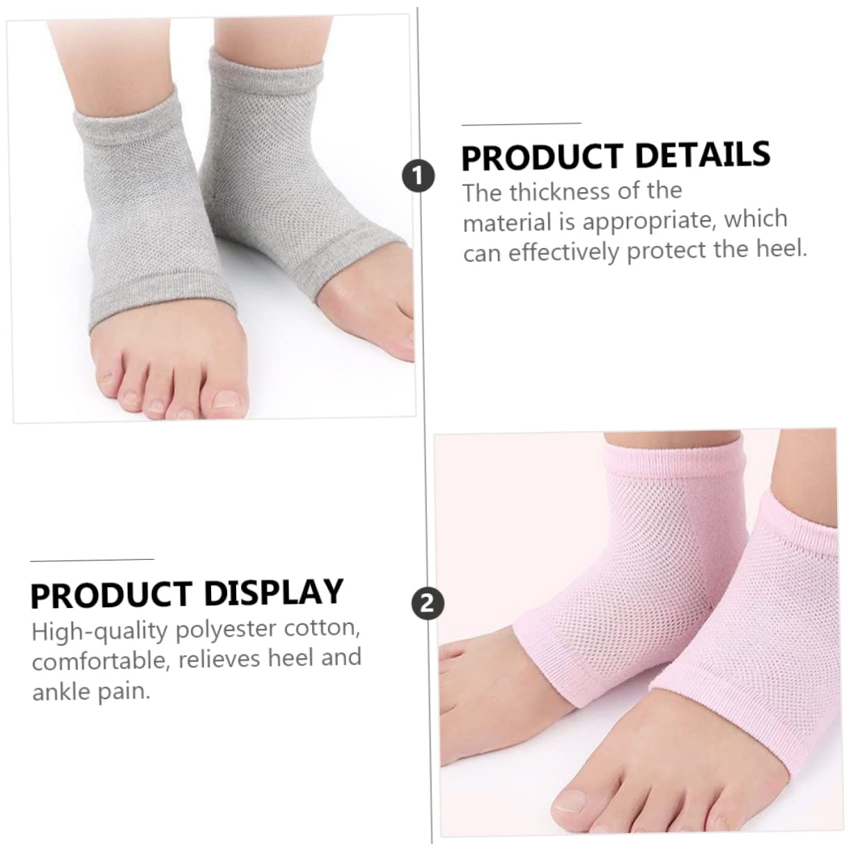 WOFASHPURET 4 Pairs Moisturizing Gel Ankle Socks for Heel Protection Open Toe Foot Sleeves Crack Support for Comfortable and Stylish Design for High Heel Users