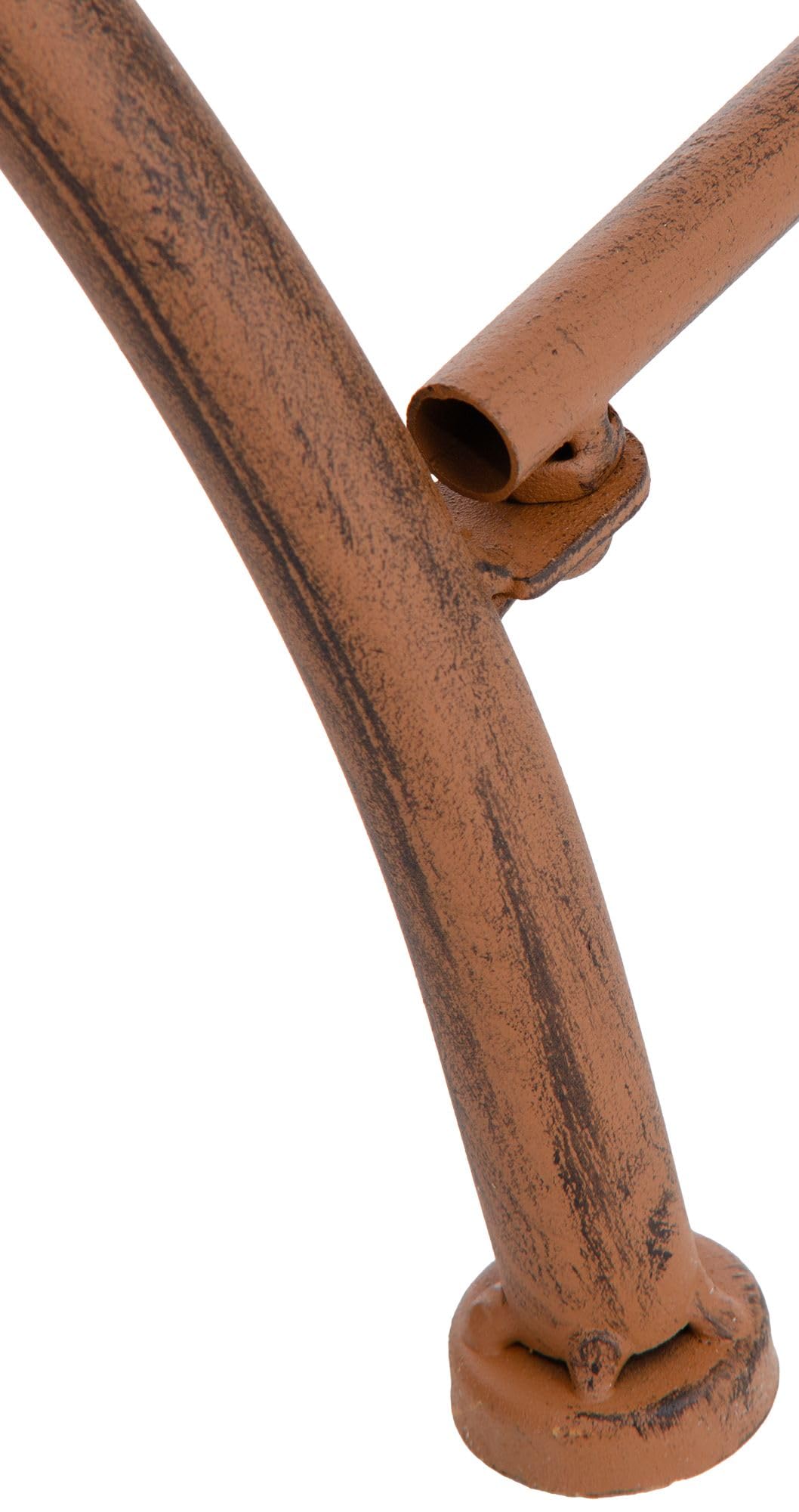 CLP Silla de Jardín Lotta de Metal, Hecha a Mano Estilo Art Nouveau, con Reposabrazos y Refuerzos, Hierro Antiguo, Robusta para Terraza y Jardín, Color:Antiguo marrón
