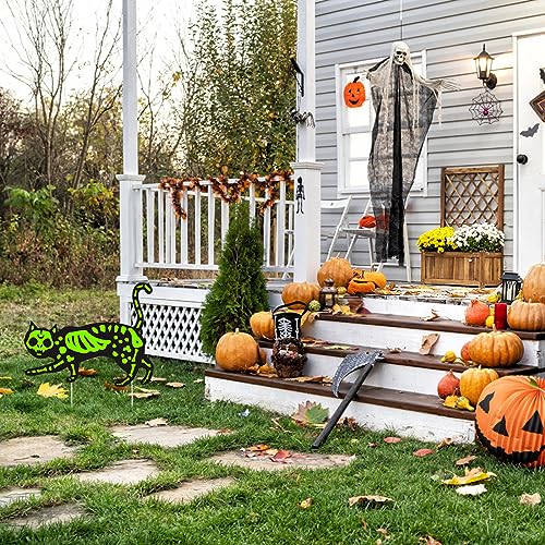image for Anboor Black Cat Halloween Yard Signs Decoration with 2 Stakes, Waterp
