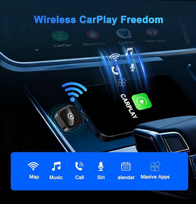 Adaptador inalámbrico CarPlay inalámbrico compacto miniatura 3
