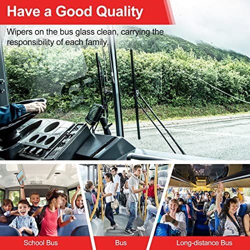 32 Inch Saddle Mount Wiper Blade Replacement For Motorhome Recreational Vehicle Rv And Bus With 2 Rubber Refills 12Mm J Hook Window Wiper Blade 32"/32"(Set Of 2） #TOP4