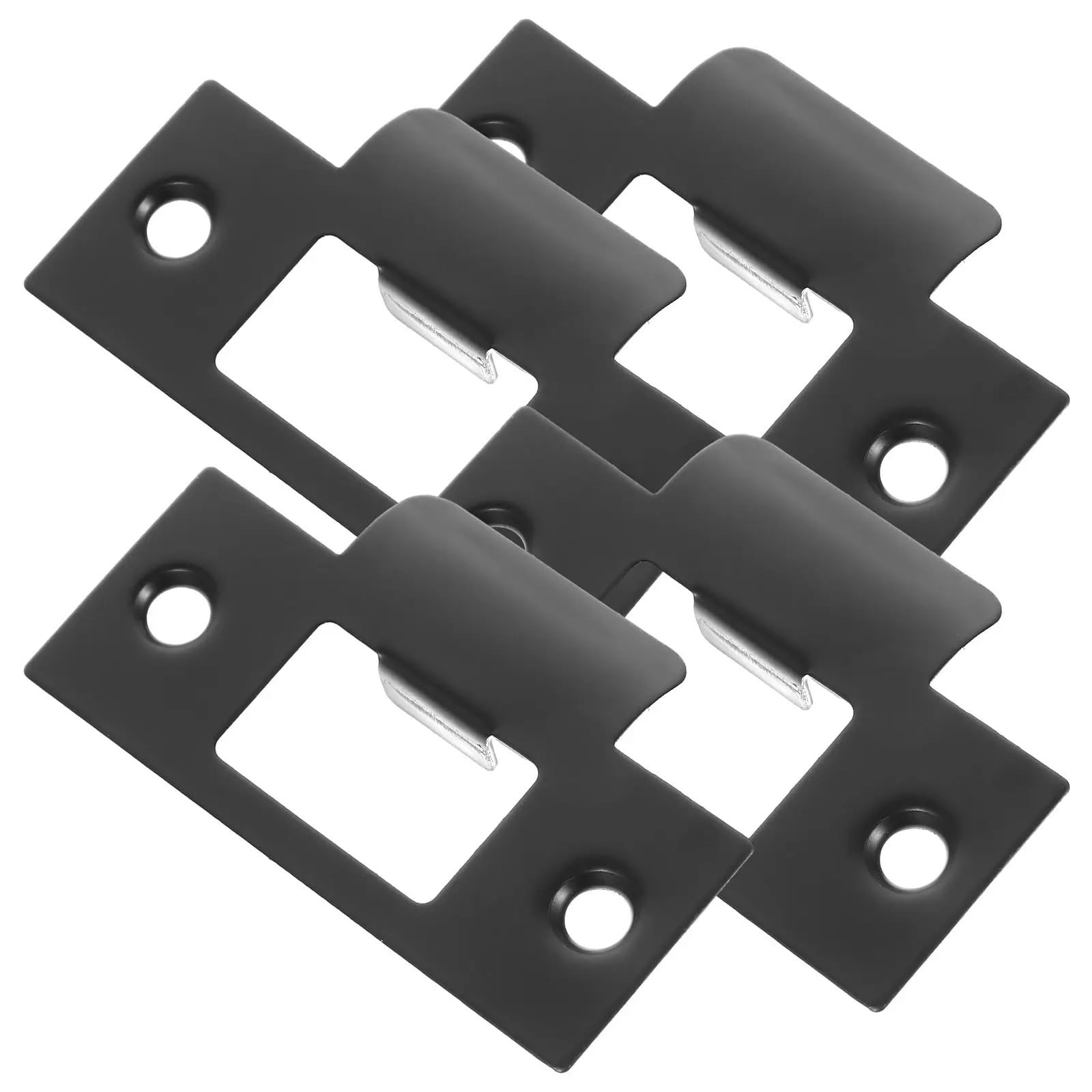 Lot de 20 plaques de gâche de porte - Plaques de guidage - Noir - Renfort - Matériel de pêne dormant - Compatible avec les portes intérieures en bois