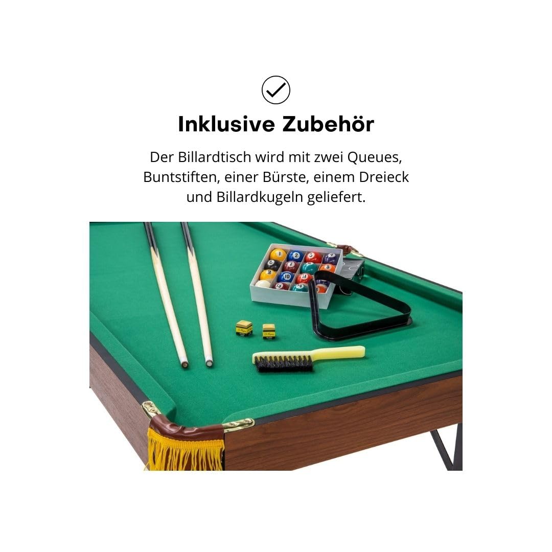 Pegasi Billardtisch 5ft Foldy - Billardtisch 5ft - Tischbillard - Zusammenklappbar - Pool Table für Erwachsene - Indoor - Premium Qualität - Holz - Grün