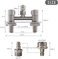 Vista 7 de Grifo de Conexión Rápida para Exterior de RV Totalmente Metálico, Repuesto de Grifo de Ducha de RV de 4", Kit de Válvula de Ducha Exterior de RV