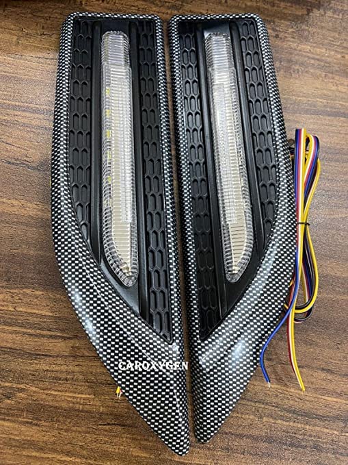 Image of Aksmit Car Side Fender Light with 3 Colour Led Indicator Light (White) For Alto 800