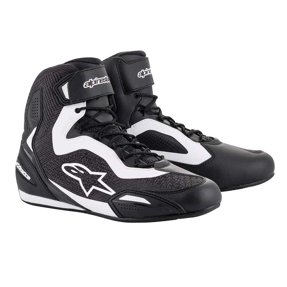 Alpinestars Men's Faster-3 Rideknit Motorcyle Riding Shoe, Black/White, 6